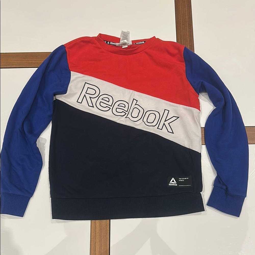 Reebok Kids Colorblock Sweater - Red, Blue, and White